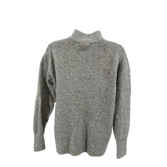 Everlane Mock Neck Sweater WMNS Small Gray Cozy-Stretch Pullover V-shaped Seam - Picture 4 of 7